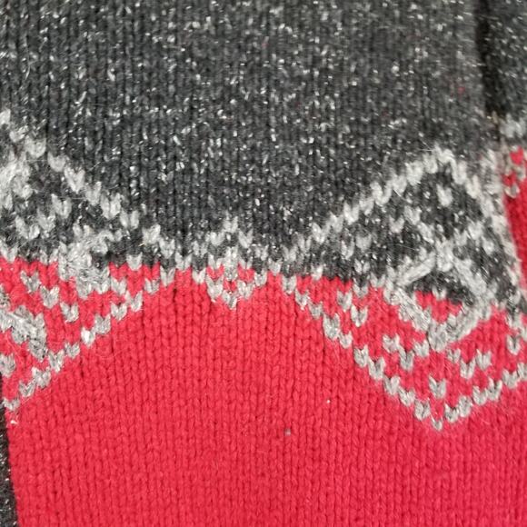 Nomadic Traders Women's Zip Front Cardigan Sweater Red Gray Black Size M Medium - Picture 5 of 5